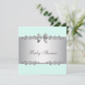 Elegant Mint Green Baby shower Kaart (Staand voorkant)