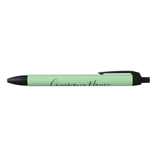 Elegant Mint Green Black Phone Number & Script  Zwarte Inkt Pen (Bovenkant)