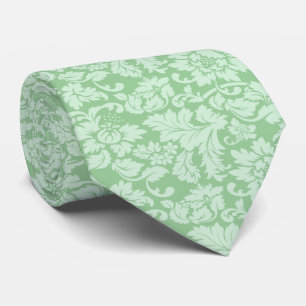 Elegant Mint-Green Floral Dammaskers Stropdas