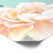 Elegant Mint Green Gold Blush Peach Floral Wedding Poster (Hoek)
