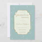 Elegant mint green gold glitter glam Graduation Kaart (Voorkant)
