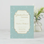 Elegant mint green gold glitter glam Graduation Kaart (Staand voorkant)