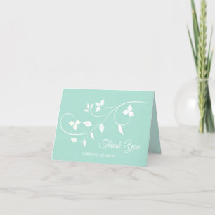 Elegant Mint Green & Grey Weddenschap DANK U Bedankkaart