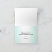 Elegant Mint Green & Grey Weddenschap DANK U Bedankkaart (Binnen)