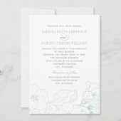 Elegant Mint Green Hibiscus Flowers Wedding Kaart (Voorkant)