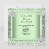 Elegant Mint Green Lace Chandelier Birthday Party Kaart (Achterkant)