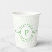 Elegant Mint-Green Leaf Pattern Papieren Bekers (Achterkant)