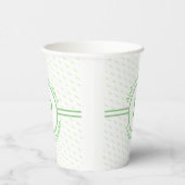 Elegant Mint-Green Leaf Pattern Papieren Bekers (Rechts)