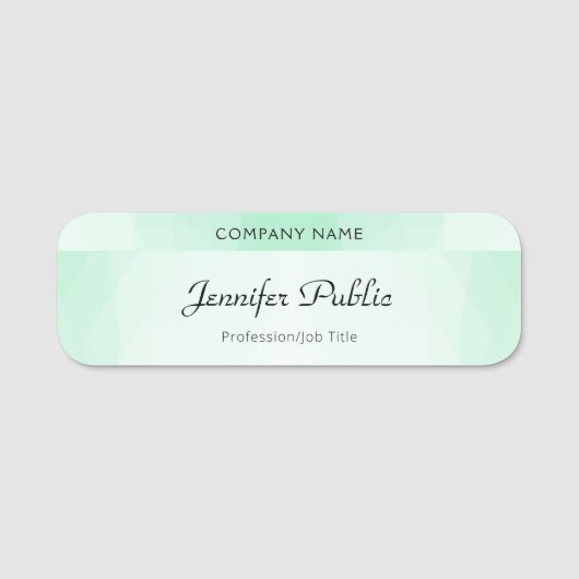 Elegant Mint Green Modern Handgeschreven Manuscrip Naamplaatje (Voorkant)