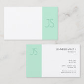 Elegant Mint Green Modern Monogram Sjabloon Trendy Visitekaartje (Voorkant / Achterkant)
