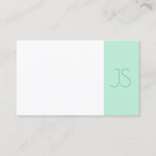 Elegant Mint Green Modern Monogram Sjabloon Trendy Visitekaartje