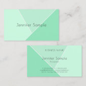 Elegant Mint Green Modern Simple Design-Sjabloon Visitekaartje (Voorkant / Achterkant)