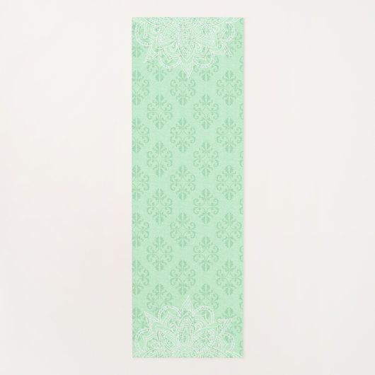 Elegant Mint Green Oriental Mandala Yoga Mat (Voorkant)
