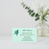 Elegant Mint Green Playful Design Visitekaartje (Staand voorkant)