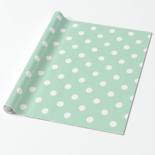 Elegant Mint Green Polka Dots Wrapping Paper Cadeaupapier