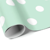 Elegant Mint Green Polka Dots Wrapping Paper Cadeaupapier (Rol Hoek)