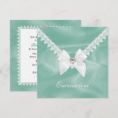 Elegant Mint Green Quinceañera Birthday Party Kaart (Voorkant / Achterkant)