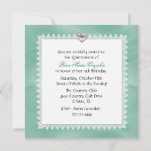 Elegant Mint Green Quinceañera Birthday Party Kaart (Achterkant)
