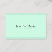Elegant Mint Green Script Monogram Sjabloon Modern Visitekaartje (Voorkant)