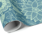 Elegant Mint-Green Tones Floral Lace Cadeaupapier (Rol Hoek)