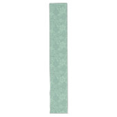 Elegant Mint-Green Tones Retro Floral Lace Lange Tafelloper (Voorkant)