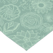 Elegant Mint-Green Tones Retro Floral Lace Lange Tafelloper (Hoek)
