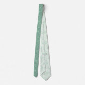 Elegant Mint-Green Tones Retro Floral Lace Stropdas (Achterkant)