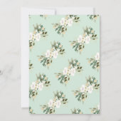 Elegant Mint Green Waterverf Floral Kerstmis Kaart (Achterkant)
