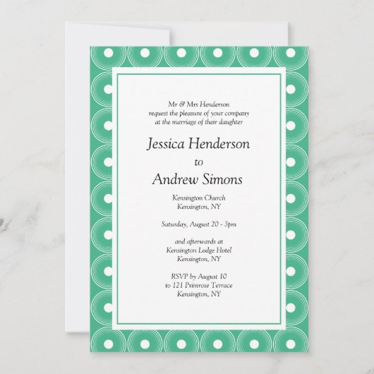 Elegant Mint Green Wedding Kaart (Voorkant)