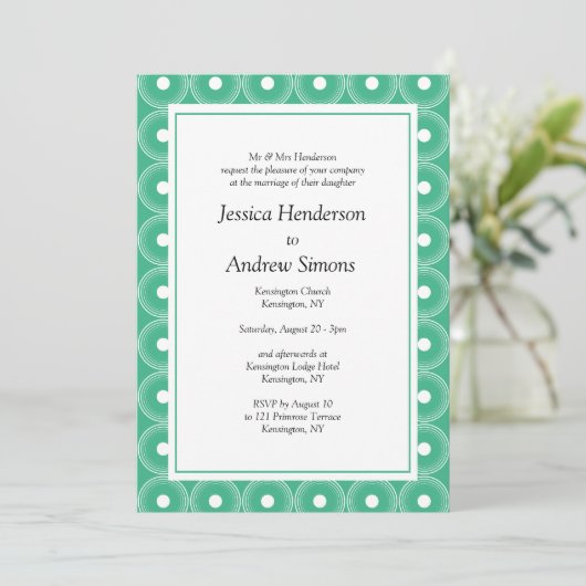 Elegant Mint Green Wedding Kaart (Staand voorkant)