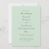 Elegant Mint Green Wedding Kaart (Voorkant)