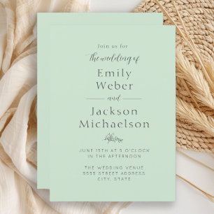 Elegant Mint Green Wedding Kaart