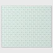 Elegant Mint-Green & White Floral Damaskers Cadeaupapier (Vlak)