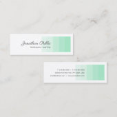 Elegant Mint Green White Handwriting Script Modern Mini Visitekaartje (Voorkant / Achterkant)