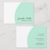 Elegant Mint Green White Modern Handschrift Script Visitekaartje (Voorkant / Achterkant)