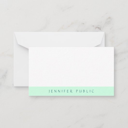 Elegant Mint Green White Modern Simple Sjabloon (Voorkant)