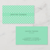 Elegant Mint Green White Stippen Moderne Sjabloon Visitekaartje (Voorkant / Achterkant)