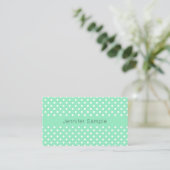 Elegant Mint Green White Stippen Moderne Sjabloon Visitekaartje (Staand voorkant)