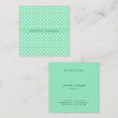 Elegant Mint Green White Stippen Sjabloon Moderne Vierkante Visitekaartje (Voorkant / Achterkant)