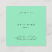 Elegant Mint Green White Stippen Sjabloon Moderne Vierkante Visitekaartje (Achterkant)