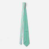 Elegant Mint-Green & White Stripes Pattern Stropdas (Achterkant)