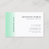 Elegant Mint Green White Trendy Modern Simple Visitekaartje (Voorkant)