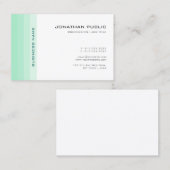 Elegant Mint Green White Trendy Modern Simple Visitekaartje (Voorkant / Achterkant)