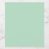 Elegant Mint Green Wine Label Wijn Etiket (Enkel label)