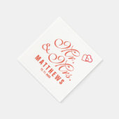 Elegant Mint Grey Mr. en Mrs Wedding Monogram Napk Servet (Hoek)