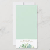 Elegant Mint Groen Bevestiging Bladwijzer Favor Bedankkaart (Achterkant)