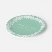 Elegant Mint-groen en wit kant aangepast bord (Gekanteld)