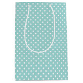 Elegant Mint Groen Licht Aqua Blauwgroen Gevlekt P Medium Cadeauzakje (Voorkant)