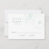 Elegant Mint Hibiscus Flowers Wedding RSVP Kaartje (Voorkant)