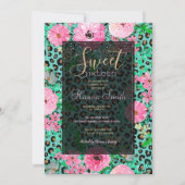 Elegant Mint Leopard Print en Floral Design Kaart (Voorkant)